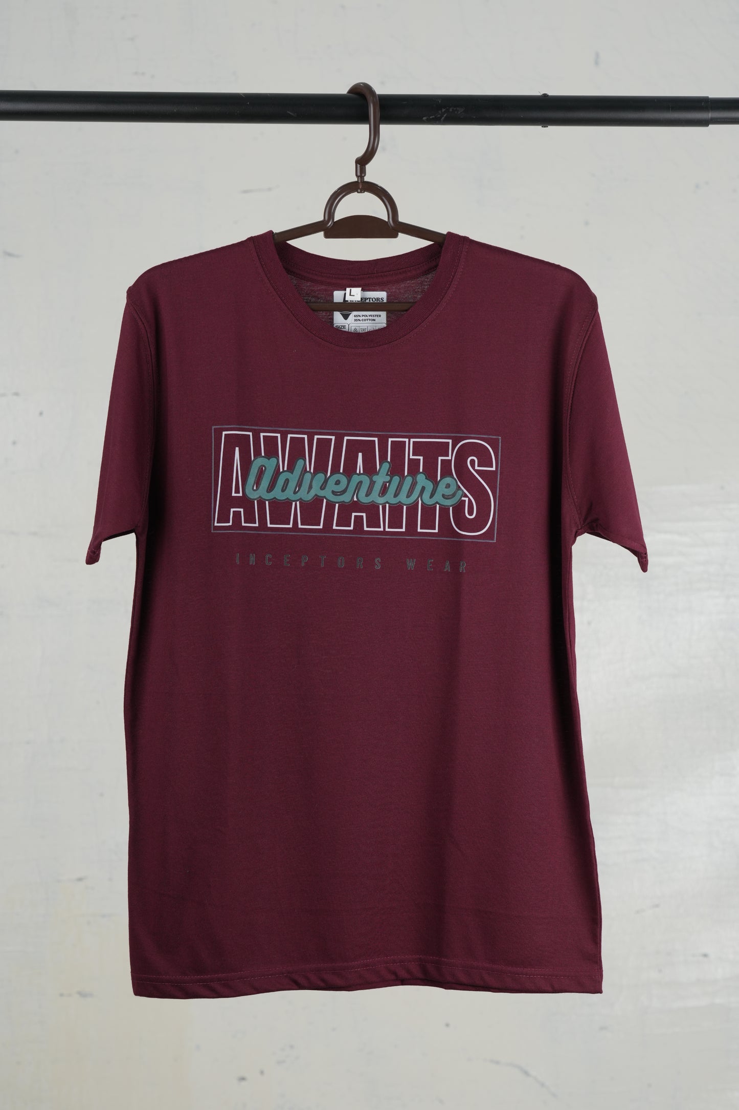 Adventure Awaits T-shirt by Inceptors Wear, featuring a bold outdoor-inspired design on premium fabric, perfect for explorers and travel enthusiasts.