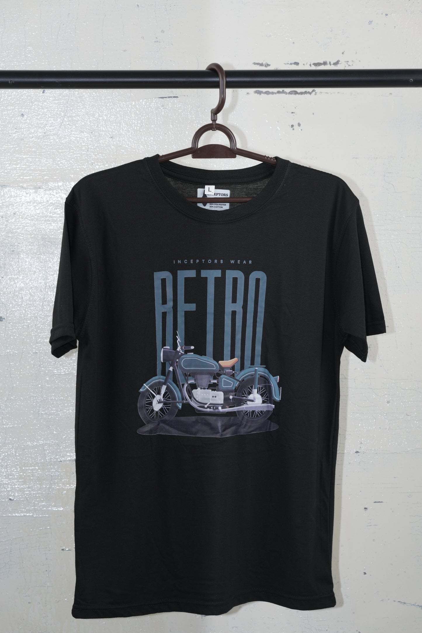 Inceptors Wear Retro Motorcycle Graphic T-Shirt | Black Casual Tee
